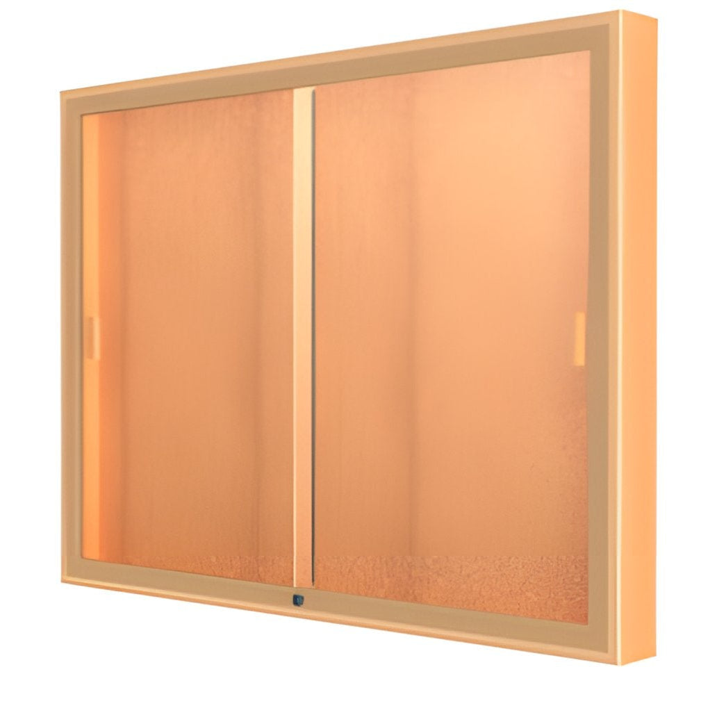 Legacy Bulletin Board Wall Case w/ Cork Back and Champagne Aluminum Frame, 36"H x 48"W x 4"D