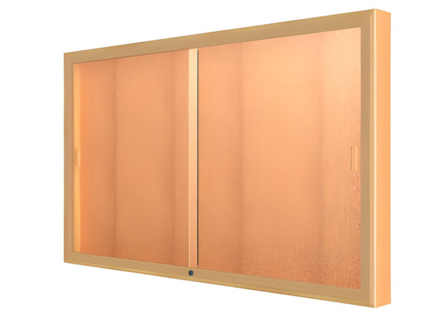 Legacy Bulletin Board Wall Case w/ Cork Back and Champagne Aluminum Frame, 36"H x 60"W x 4"D