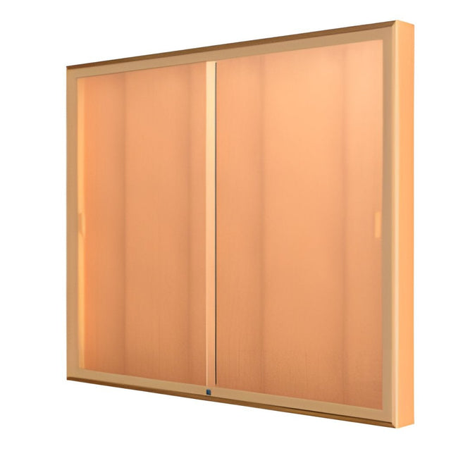 Legacy Bulletin Board Wall Case w/ Cork Back and Champagne Aluminum Frame, 48"H x 60"W x 4"D
