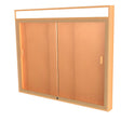 Legacy Bulletin Board Wall Case w/ Lighted Header, Cork Back and Champagne Aluminum Frame, 42"H x 50"W x 4"D