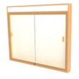 Legacy Bulletin Board Wall Case w/ Lighted Header, Plaque Fabric Back and Champagne Aluminum Frame, 42"H x 50"W x 4"D