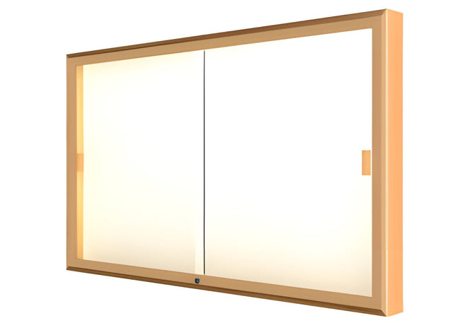 Legacy Bulletin Board Wall Case w/ Plaque Fabric Back and Champagne Aluminum Frame, 36"H x 60"W x 4"D