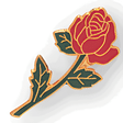 Long Stem Red Rose Flower Pins