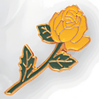 Long Stem Yellow Rose Flower Pins