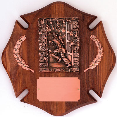 Maltese Cross Fireman Plaque 12" X 12"