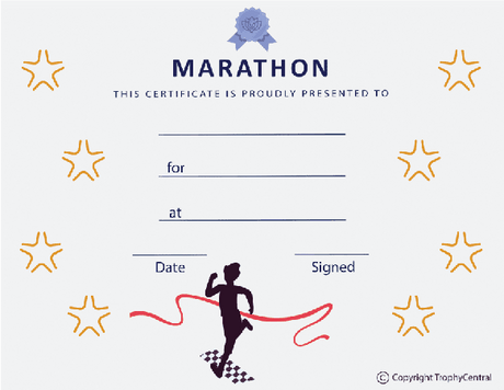 Marathon Award Certificate - Free Template