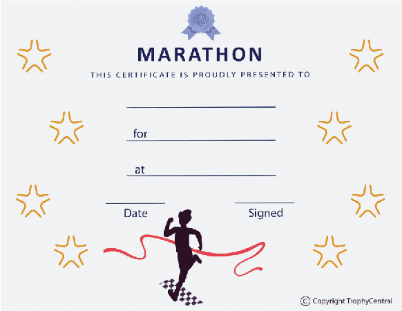 Marathon Award Certificate - Free Template