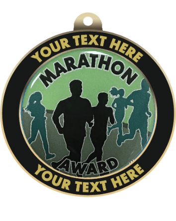 Marathon Insert Medal with Personalized Rim