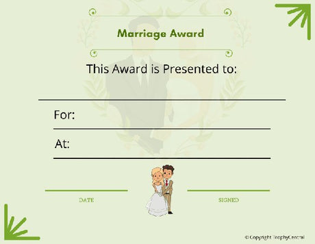 Marriage Award Certificate - Free Template