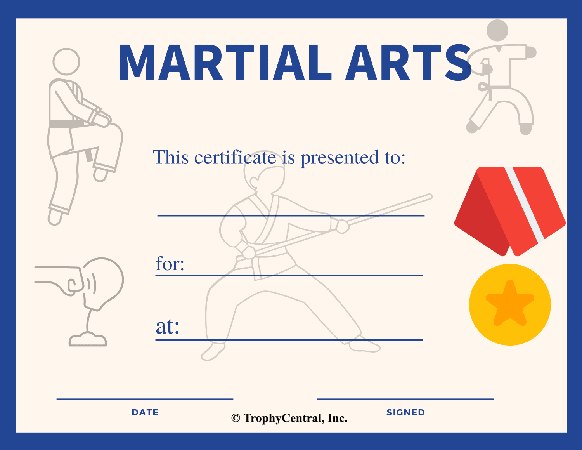 Martial Arts Award Certificate - Free Template