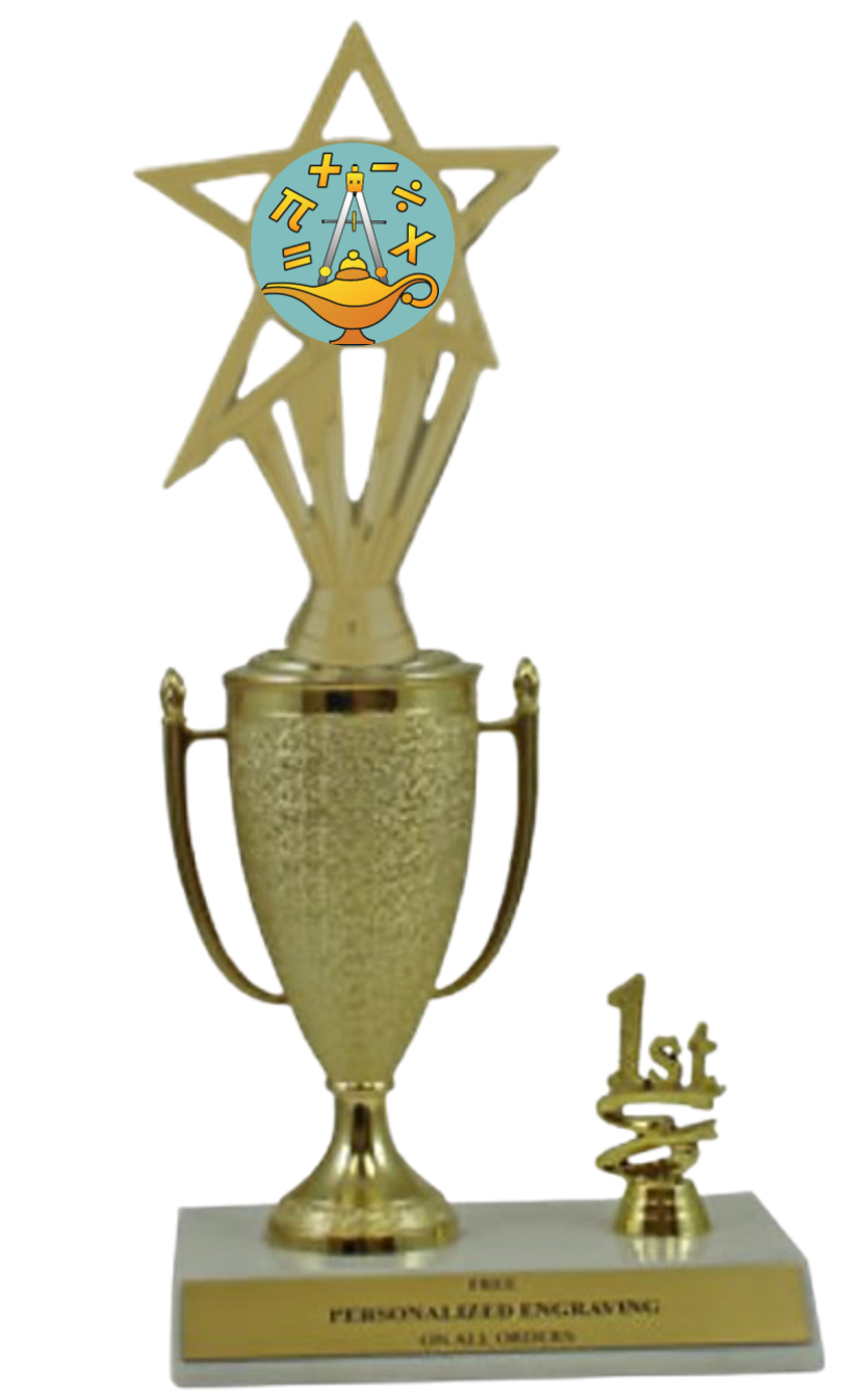 Math 1st, 2nd and 3rd Place Award Cup Trophy