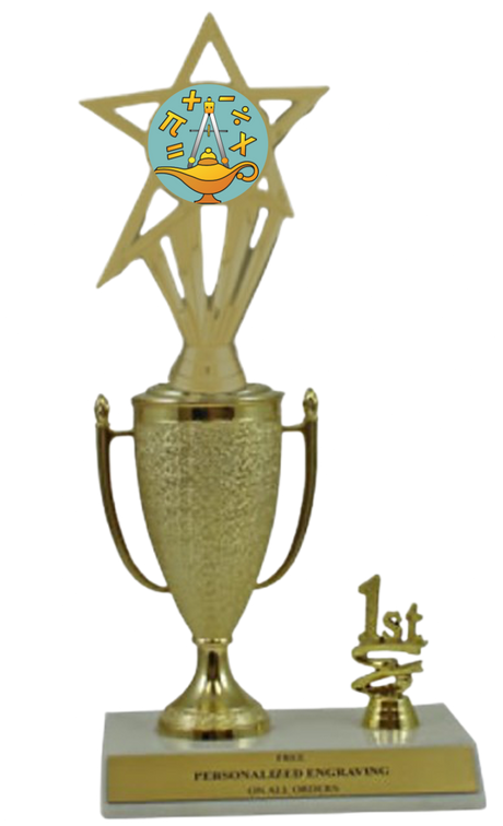 Math 1st, 2nd and 3rd Place Award Cup Trophy
