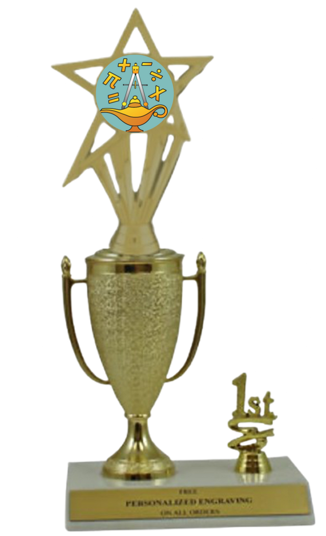 Math 1st, 2nd and 3rd Place Award Cup Trophy
