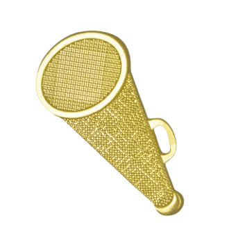 Gold Chenille Megaphone Pin