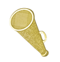 Gold Chenille Megaphone Pin