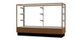 Merchandiser Light Oak Display Case, w/ Champagne Aluminum Frame, 40"H x 60"W x 20"D