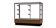 Merchandiser Light Oak Display Case, w/ Dark Bronze Aluminum Frame, 40"H x 48"W x 20"D