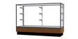 Merchandiser Light Oak Display Case, w/ Satin Natural Aluminum Frame, 40"H x 60"W x 20"D