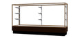 Merchandiser Walnut Vinyl Display Case, w/ Champagne Aluminum Frame, 40"H x 72"W x 20"D