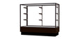 Merchandiser Walnut Vinyl Display Case, w/ Dark Bronze Aluminum Frame, 40"H x 48"W x 20"D