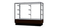 Merchandiser Walnut Vinyl Display Case, w/ Satin Natural Aluminum Frame, 40"H x 48"W x 20"D