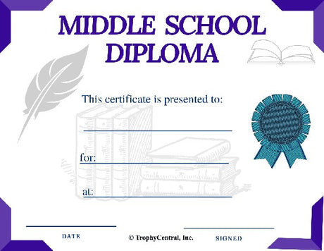 Middle School Diploma - Free Template