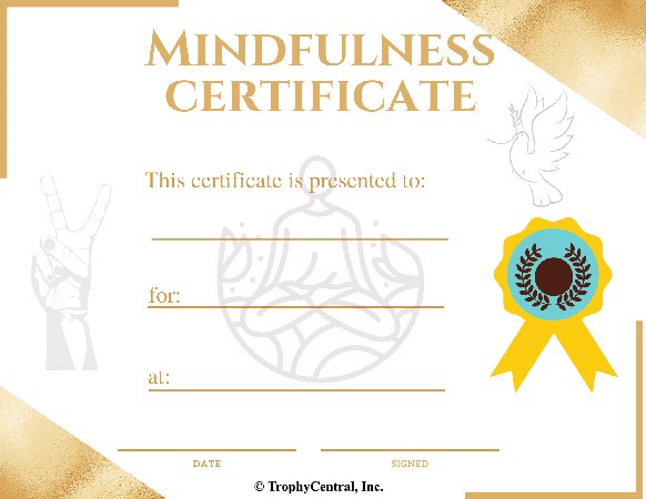 Mindfulness Certificate - Free Template