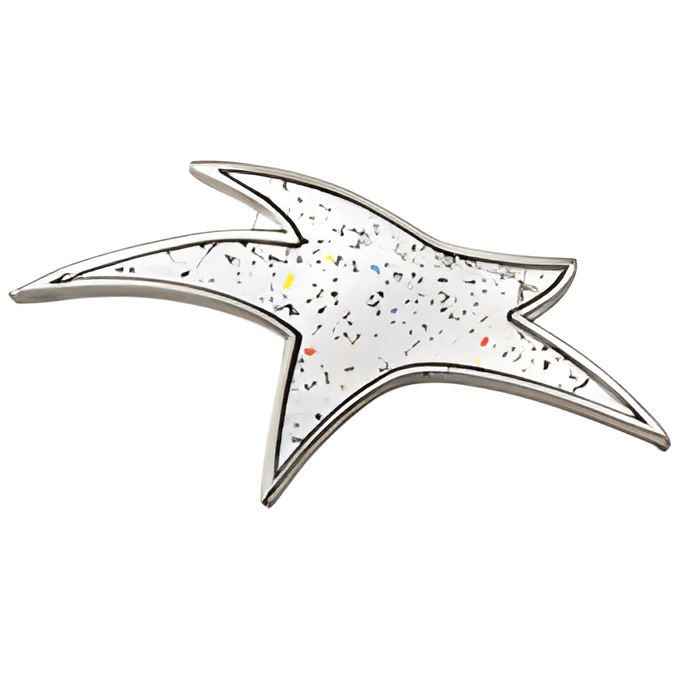 Modern Star Pin with Silver Sparkle