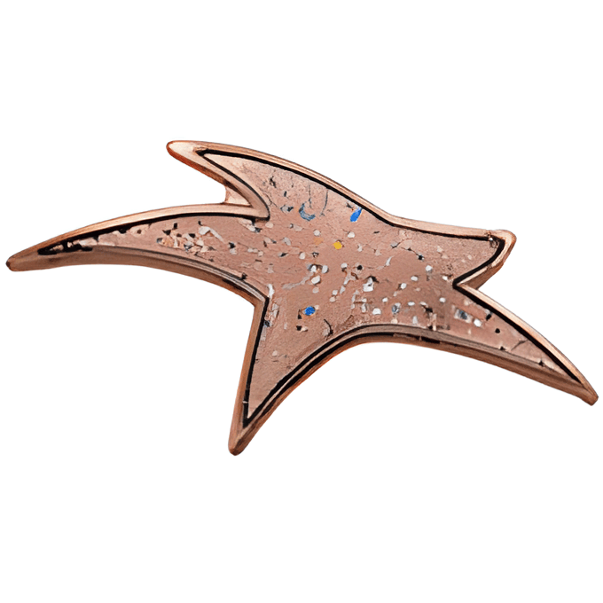 Modern Star Pin with Copper Sparkle