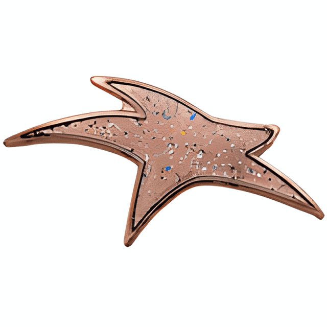 Modern Star Pin with Copper Sparkle