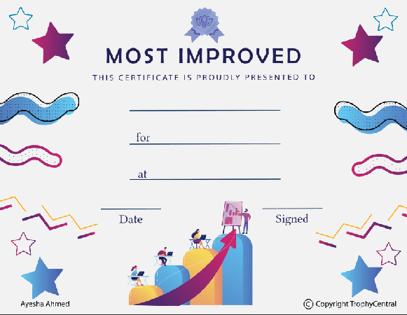 Most Improved Student Award Certificate - Free Template