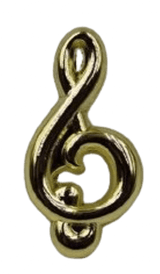 Gold Music Clef Lapel Pin