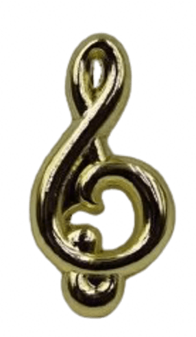 Gold Music Clef Lapel Pin