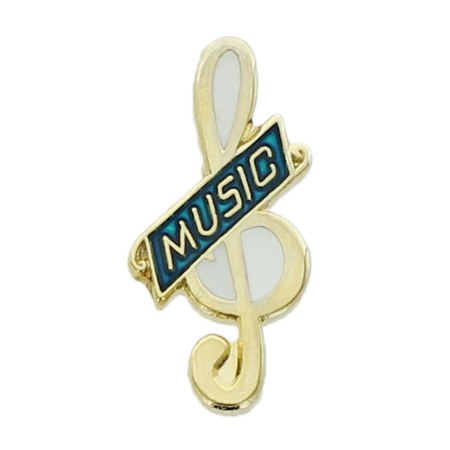 Clef Pin with Music Inscription