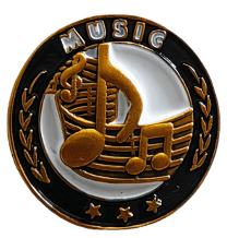 Music Gold Enamel Lapel Pin