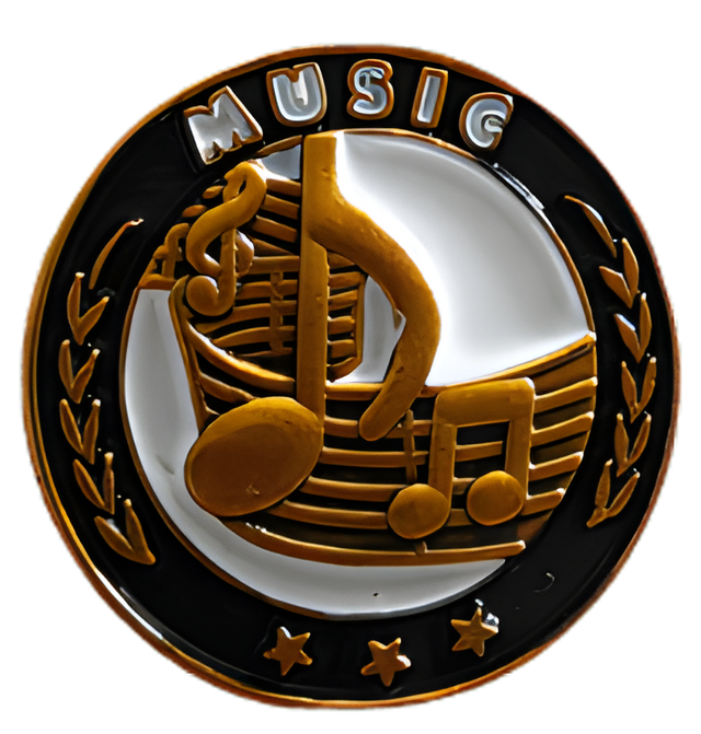 Music Gold Enamel Lapel Pin