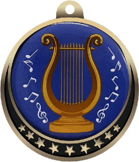 Music Lyre Insert Medal