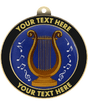 Music Lyre Insert Medal with Personalized Rim