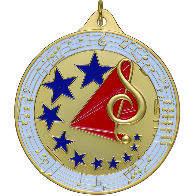 2 1/2" Musical Note Medal with Neck Ribbon