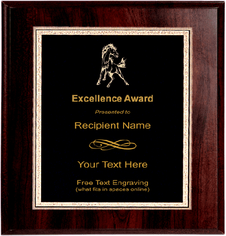 Mustang Mascot Plaque