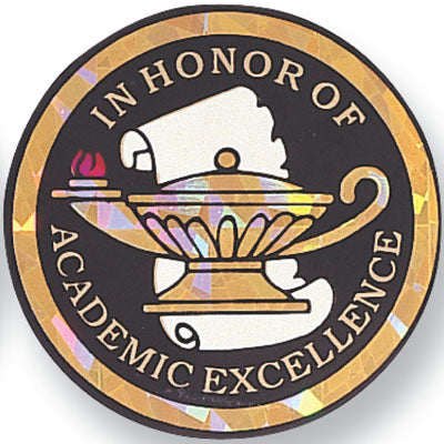 In Honor of Academic Excellence Mylar Decal Medal Insert