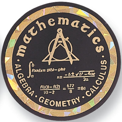 Mathematics Mylar Decal Medal Insert