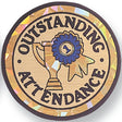 Outstanding Attendance Mylar Decal Medal Insert