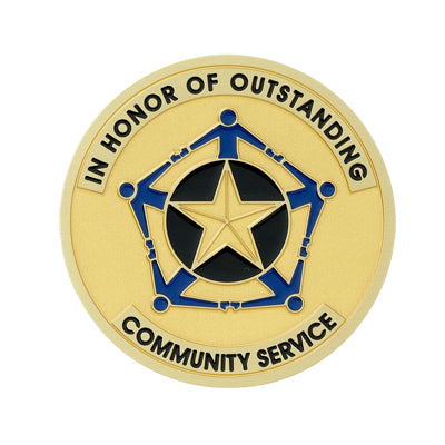 Outstanding Community Service Mylar Decal Medal Insert