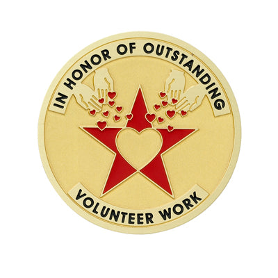 Outstanding Volunteer Work Mylar Decal Medal Insert