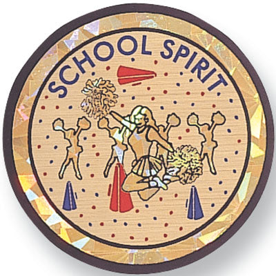 School Spirit Cheerleader Mylar Decal Medal Insert