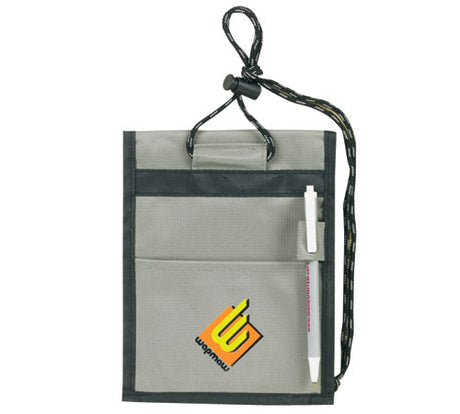 Grey Neck Wallets & Convention Badge Holders