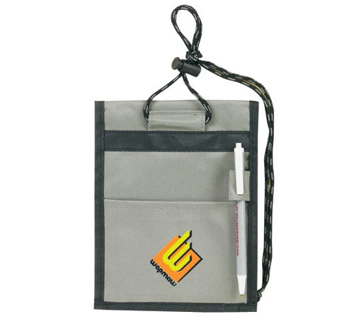 Grey Neck Wallets & Convention Badge Holders