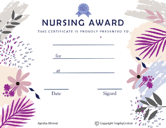 Nursing Award Certificate - Free Template