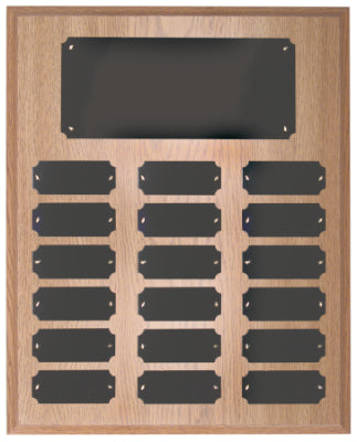 Oak Perpetual Nameplate Plaque (18 Plates)